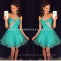 Sexy Ballkleid Prom Kleider für Graduierung 2017 Robe de Soiree Courte Kristall galajurken Heimkehr Short Grau Party Kleider MC887